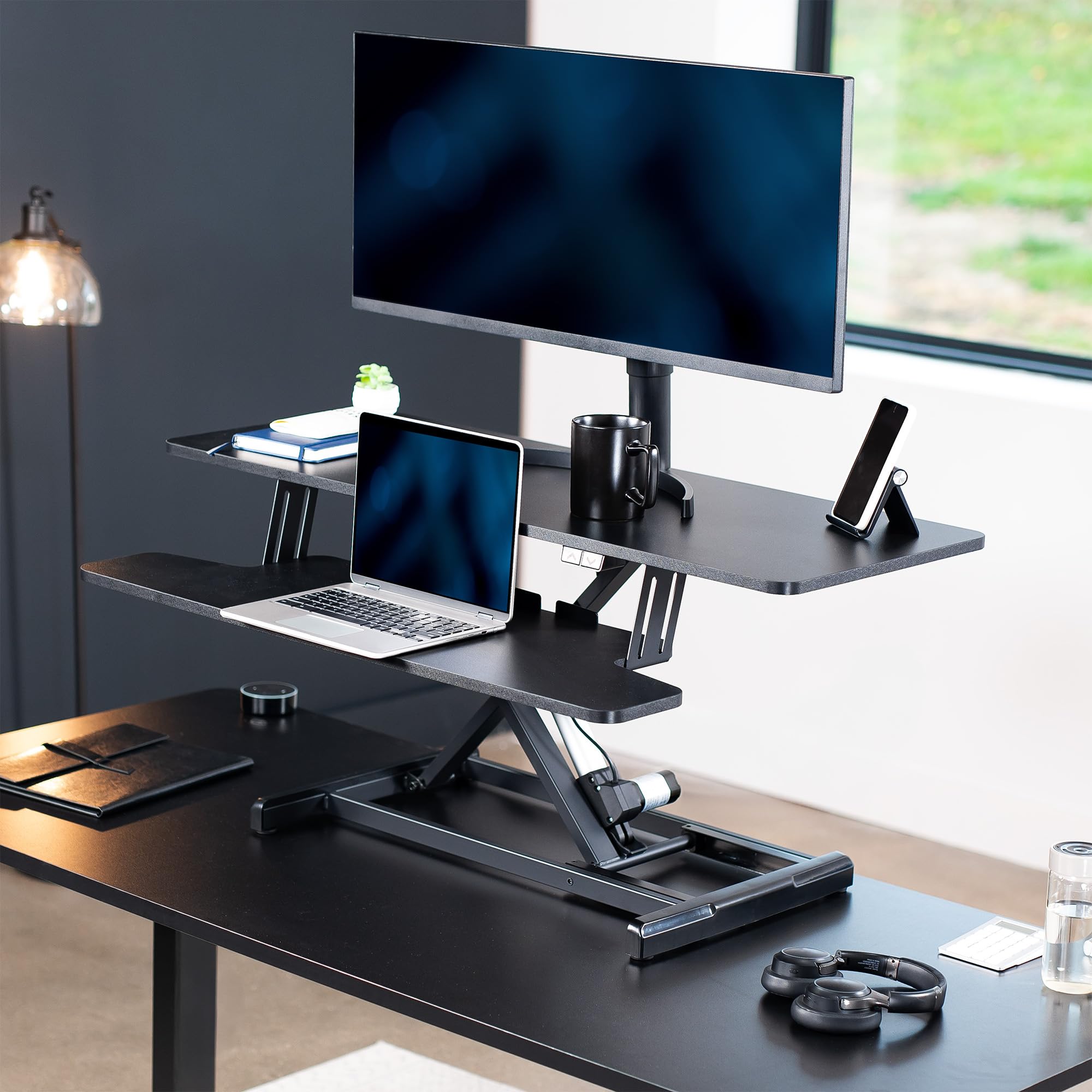 Snapklik.com : VIVO 42 Inch Electric Motor Desk Converter, Height ...