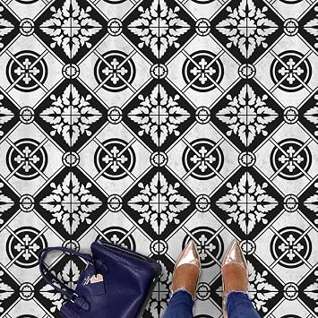 Basilica Tile Stencil - Tile Stencils for Painting Tile Floor - Reusable Tile Stencils for Linoleum and Cement Floors - Paint Your Old Tile and Save - Stencils for Painting Floors X-Large 16"x16"
