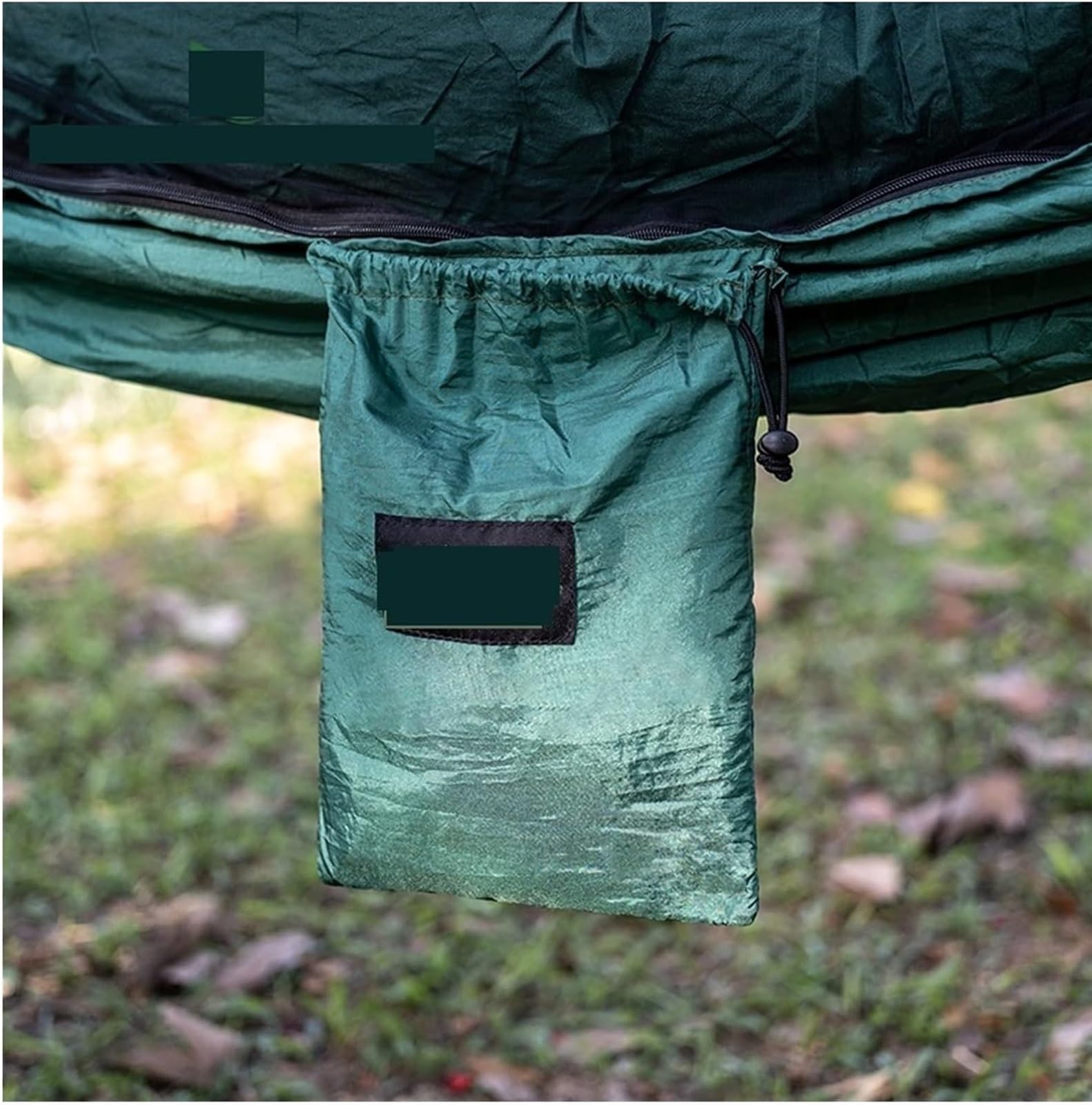 Camping Hamaca para Acampar De 290x140 Cm con Red, Hamacas Ligeras Portátiles Viaje Correas para Árboles Y Mosquetones Hamaca Portátil(Grün)