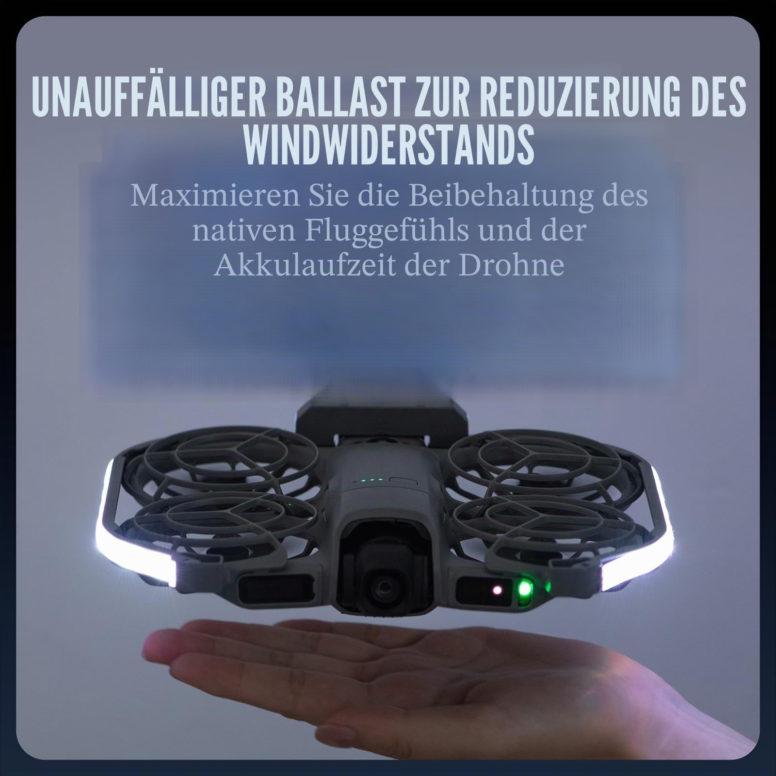 LED-Lichtstreifen Propeller Guard für DJI Neo 2 Zubehör, RGB Mehrfarbige Durchfluss Nacht Flug Licht Fliegende Warnstreifen für DJI Neo 2 Fly More Combo, Typ-C wiederaufladbar, Steady/Flash/Flow-Modi