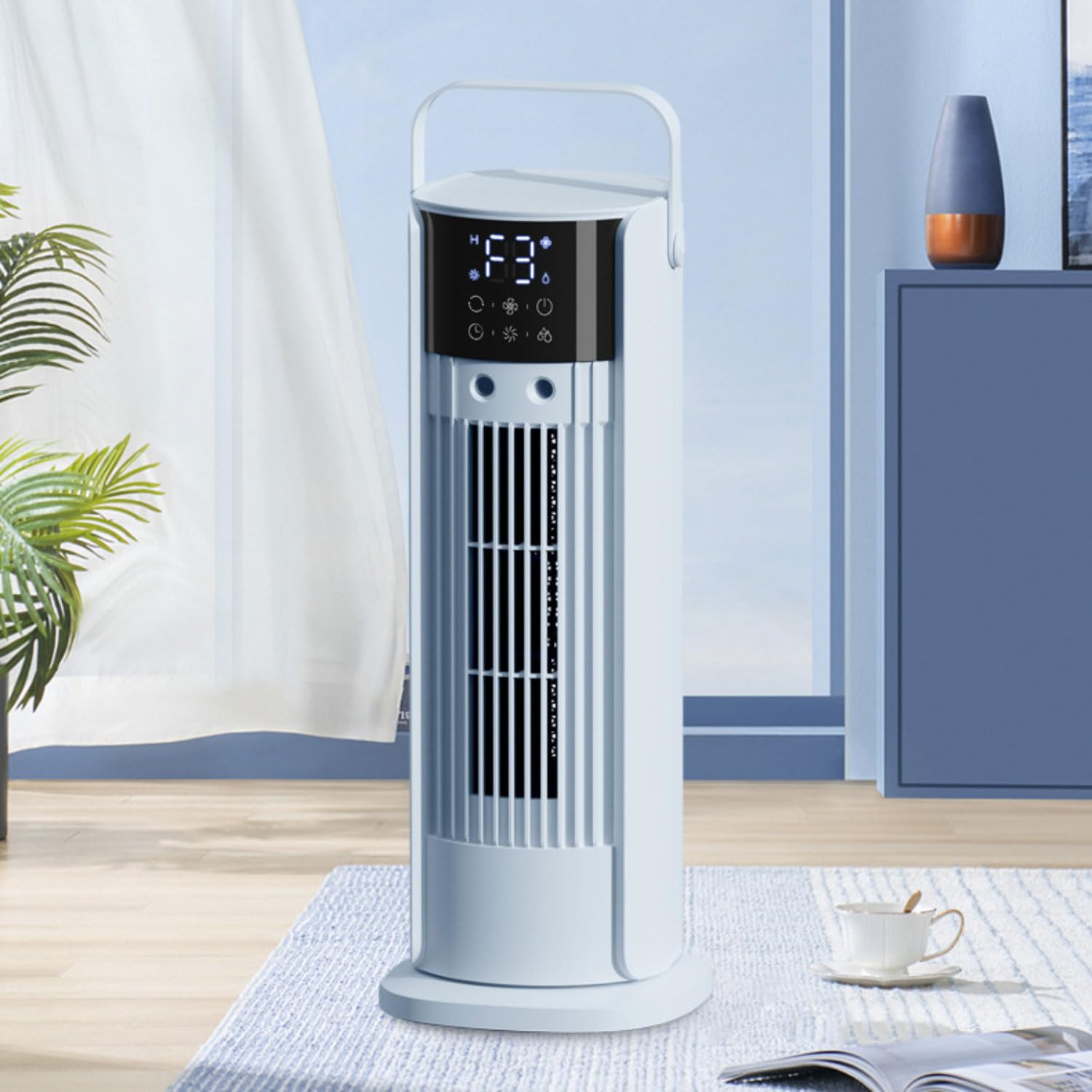 MSHGSKU Portable Air Conditioner Cooling Fan Evaporative Air Cooler with 3 Speeds &3 Modes 10H Timer 700ml Water Tank Remote Control Humidifier Air Circulator for Room Office Home