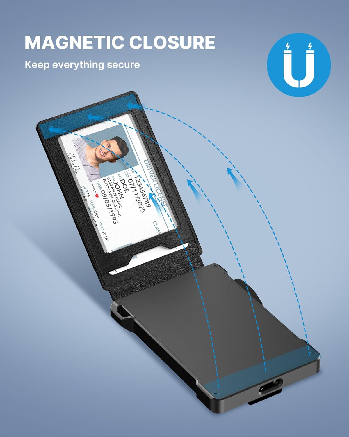 typecase Tactical Wallet for Men Card Holder: Pop Up Card Case, Genuine Leather, Smart, RFID Blocking, Slim, Minimalist, Thin, Front Pocket - 9-13 Card Capacitiy, ID Window, Money Clip (Black) - Image 8