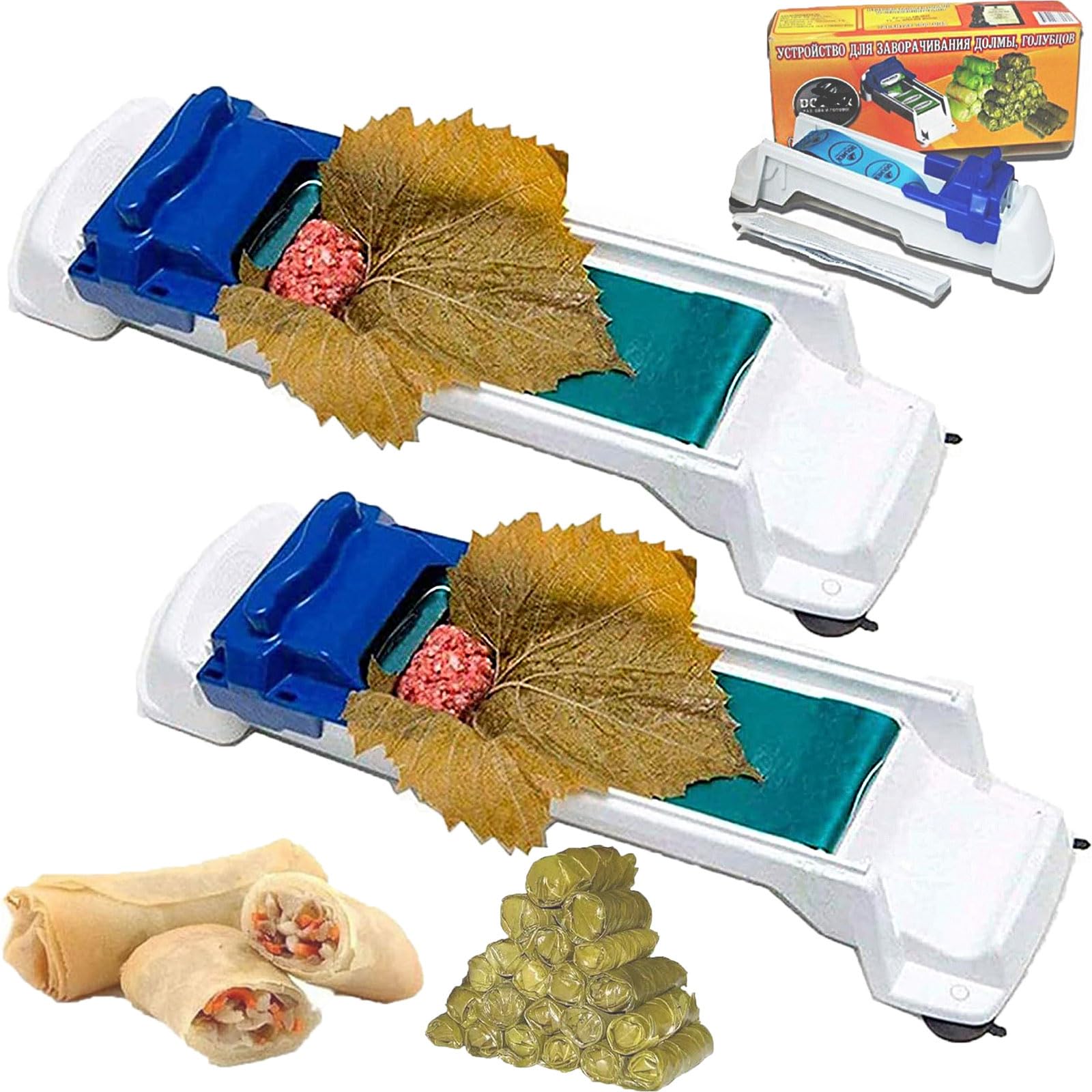 Lumpia Maker Machine, Grape Leaves Roller, Stuffed Grape Leaf Roller Machine, Dolmas Stuffed Grape Leaves Roller, Vegetable Meat Rolling Tool, Cabbage Rolling Leaf Roll Maker Tool (2PCS)