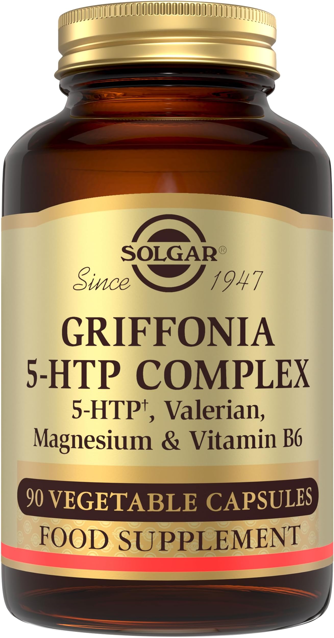 Griffonia 5-HTP Complex, Sleep and Mood Support with Valerian Root, Magnesium, and Vitamin B6, Vegan & Gluten Free, Pack of 90, Capsules
