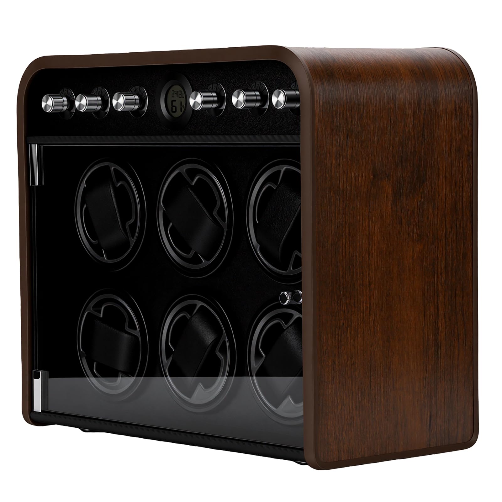 Haofy Caricaorologi Custodia in Legno Shaker Automatico per Orologi con 5 modalità 10dB Funzionamento Silenzioso e Luce Ambientale a LED per Uomo Donna Collezionisti Uso da Scrivania