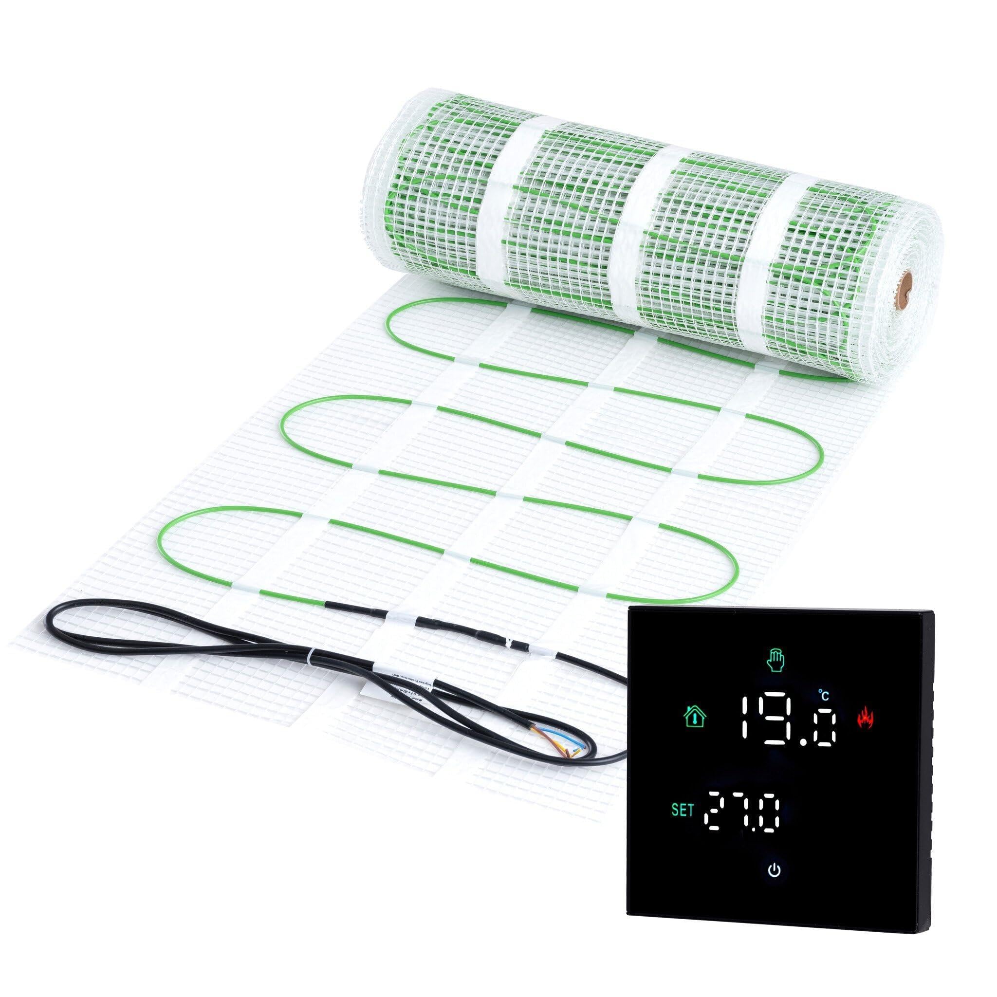Juego de calefacción por suelo radiante eléctrico ecológico de 100 vatios con control WiFi para una comodidad de bajo consumo energético, 30 m²