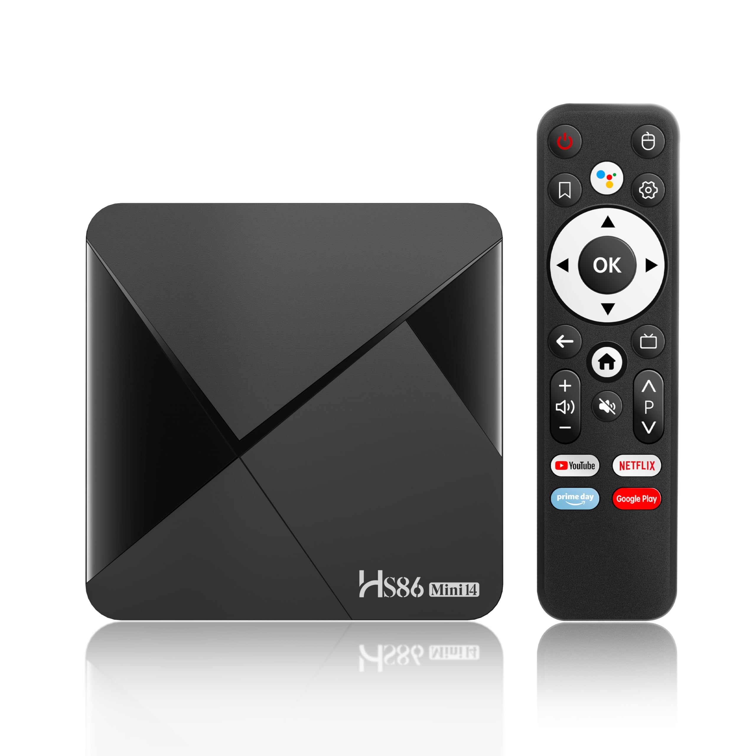 Boitier Android 14.0 TV Box, TV Box Android with RK3518 Quad-Core 32bit Cortex-A53 Chip Mali 450 MP2 GPU Support 2G RAM 16G ROM Ethernet 10/100M 2.4G /5G Dual-Band WiFi HD 4K BT V5.4 Smart TV Box