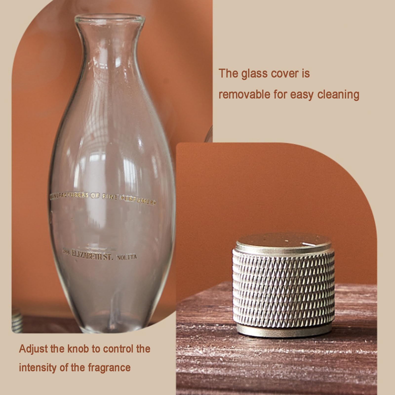 Difusor Nebulizador De Aceites Esenciales, Difusor De Fragancias Sin Agua, con Base De Madera Y Luz, Sin Calor, para Aromaterapia, Hogar, Habitaciones Grandes Y Hoteles