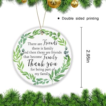 2024 Round Christmas Keepsake Ornament - Thank You for Being Part of My Family & Friends - 3in