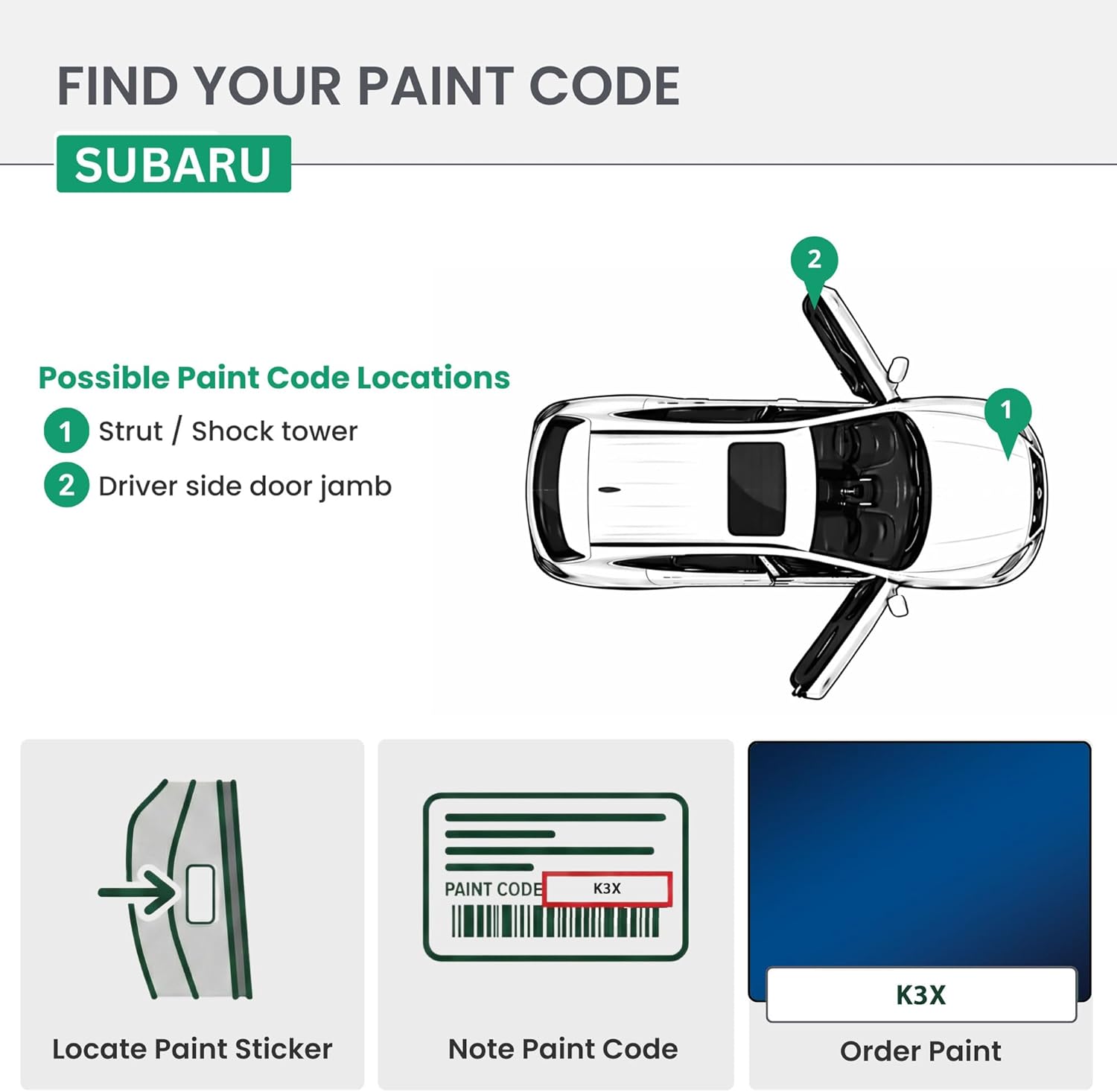 ERA Paints - K3X - Lapis Blue Pearl for SUBARU Exact OEM Color Match Automotive Touch Up Paint for Cars - Scratch & Chip Repair for Metal & Plastic - Essential Kit - Made in USA