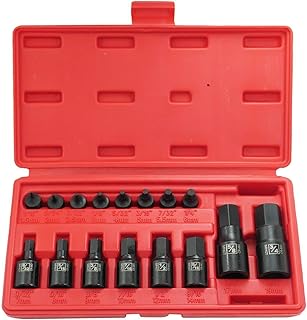 Cal-Hawk 16PC PRO Hex Allen Master Impact Socket Bit Set CR-MO Steel | SAE 1/4