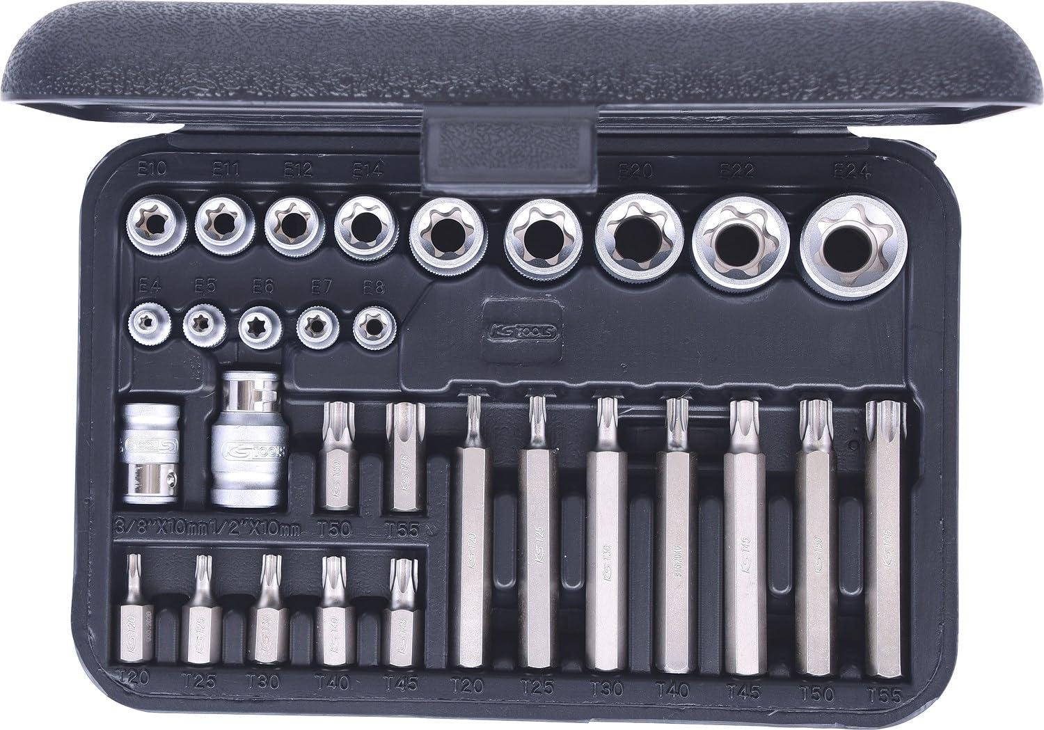 KS Tools 911.4301-1 Juego de llaves de vaso y puntas Torx, 30 pzs