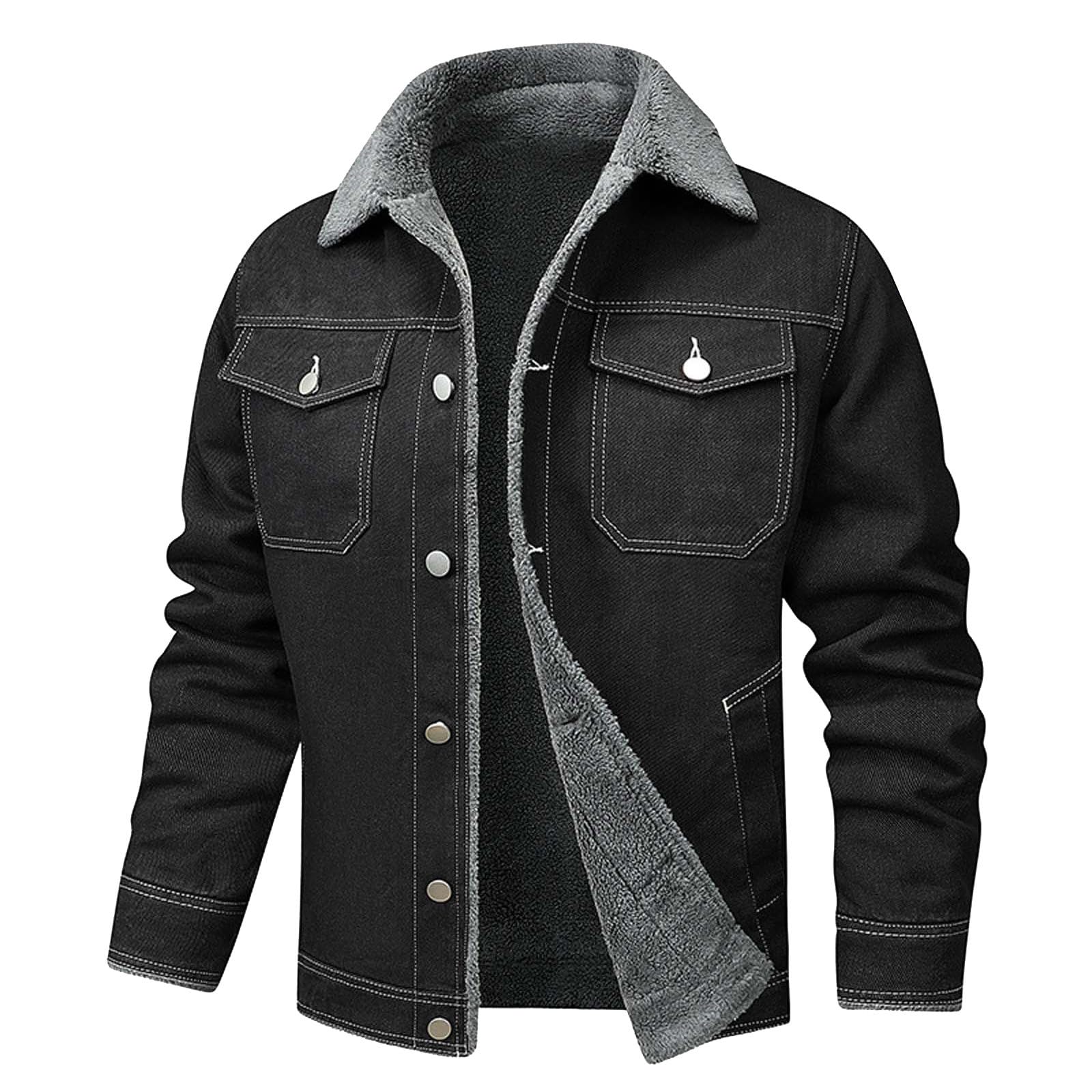 Genérico Chaqueta Vaquera Hombre, Camisa De Mezclilla De Hombre, Impresión Manga Larga Slim Fit Talla Grande Sin Capucha Chaqueta Color Sólido Casual Retro Moda Abrigo para Estilo Trabajo Ligero