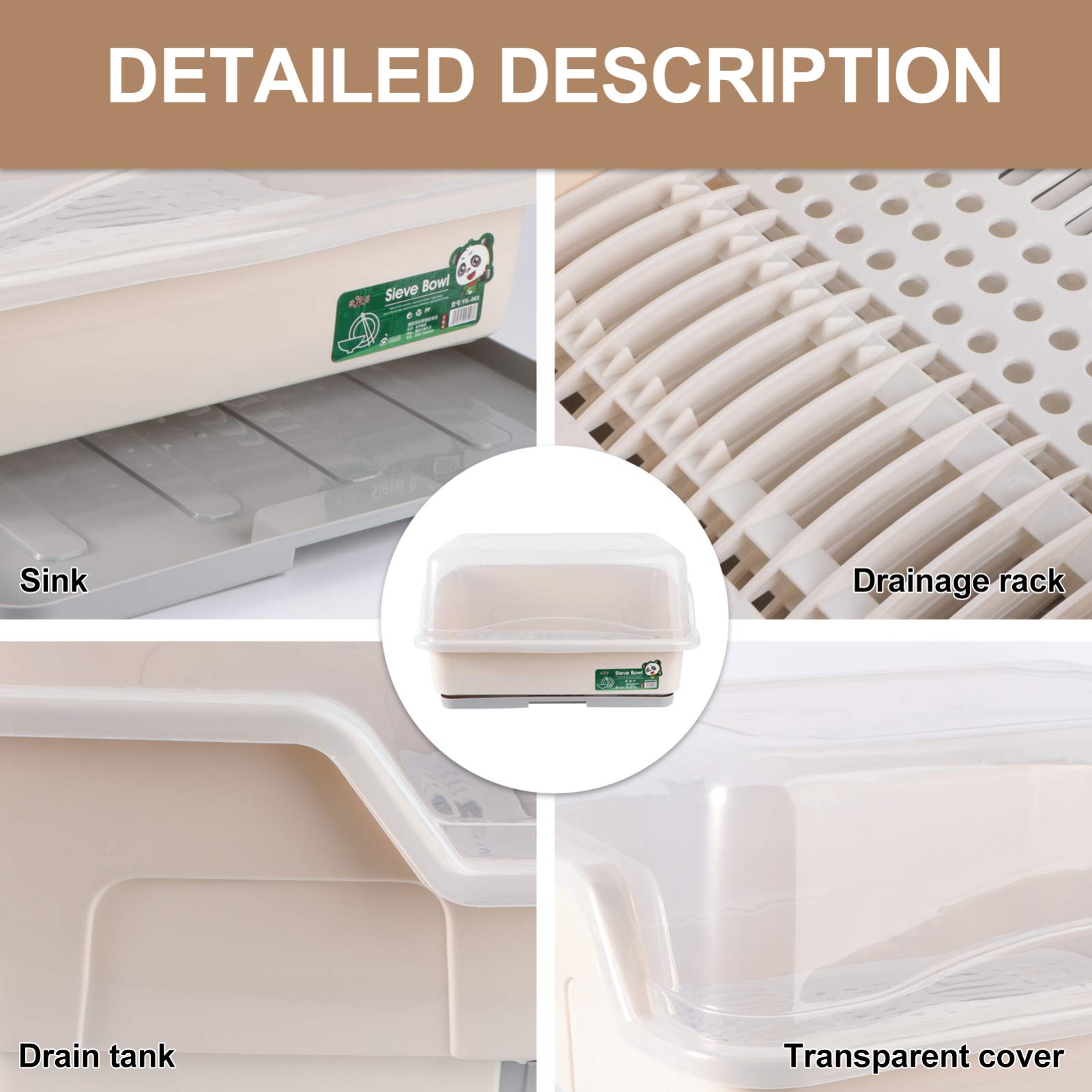 Cabilock 1 Pc Support De Placard En Plastique Égouttoir à Tasses Chariot De Séchage De Range-couverts Chariot à Ustensiles De Cuisine Ménage Boîte De Séchage Plastique Pp De Bébé