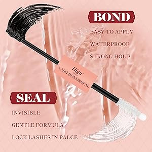Higu clace Lash Bond and Seal Lash Glue for Eyelash Clusters,10ml Super Strong Hold Lash Cluster Glue Bond and Seal Waterproof for DIY Lash lusters Easy to Use at Home (5ml+5ml)