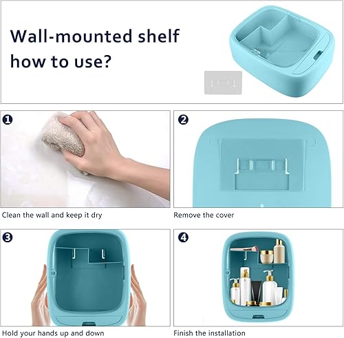 Miniatura 5 de DOITOOL Organizador de maquillaje montado en la pared de almacenamiento de baño - montado en estante colgante