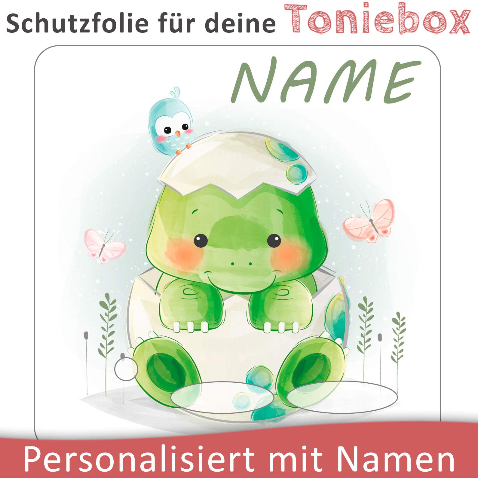 TheSmartGuard Schutzfolie Für Toniebox – Individuelle Sticker Mit Baby Schildkröte & Schmetterlingen
