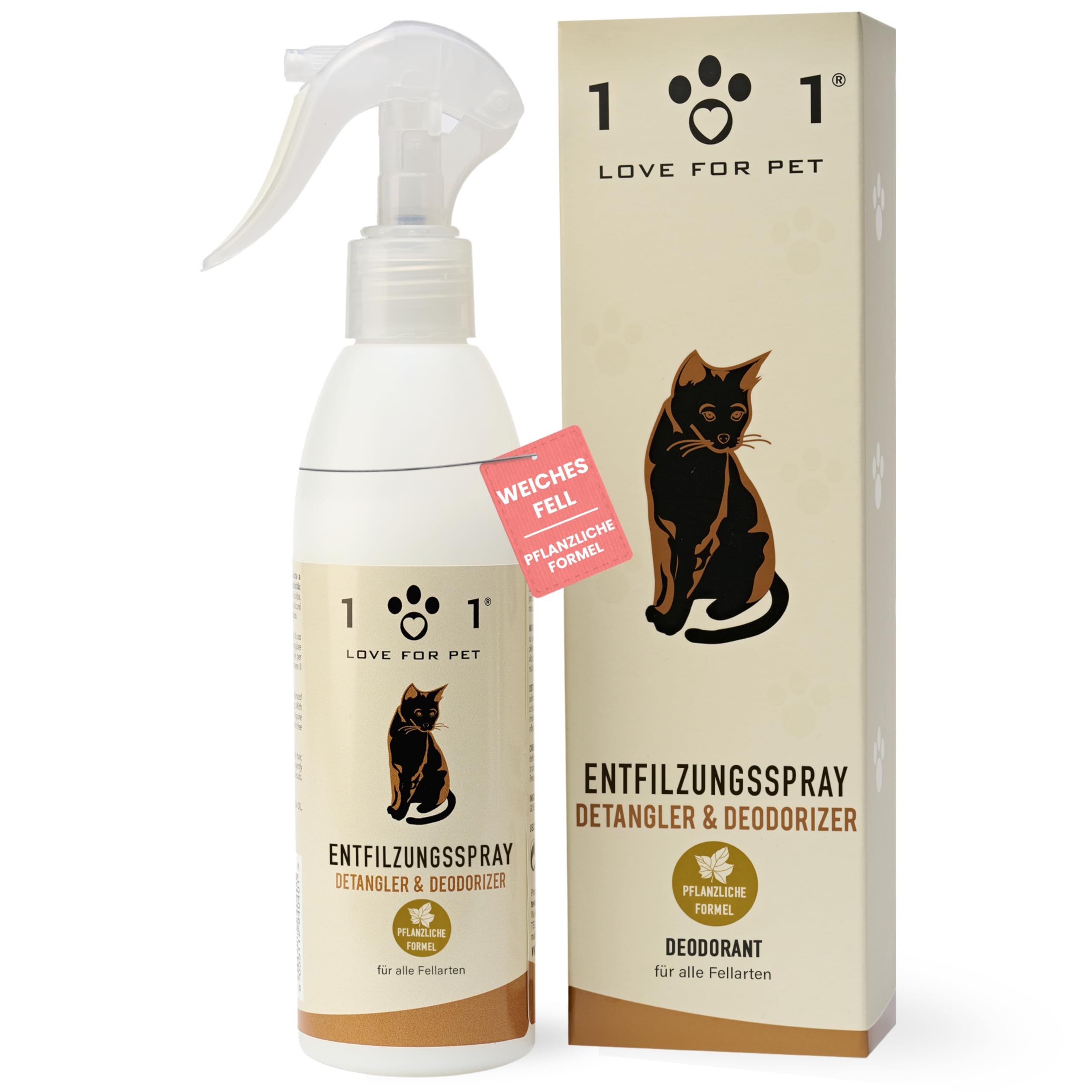 Entfilzungsspray Katze 250ml Natürliches für weiches & glänzendes Fell Deodorant ohne Ausspülen Fellpflege Katze & Katzenpflege, Für Filzplatten bei Katzen Entfernen alle Felltypen Made in Italy