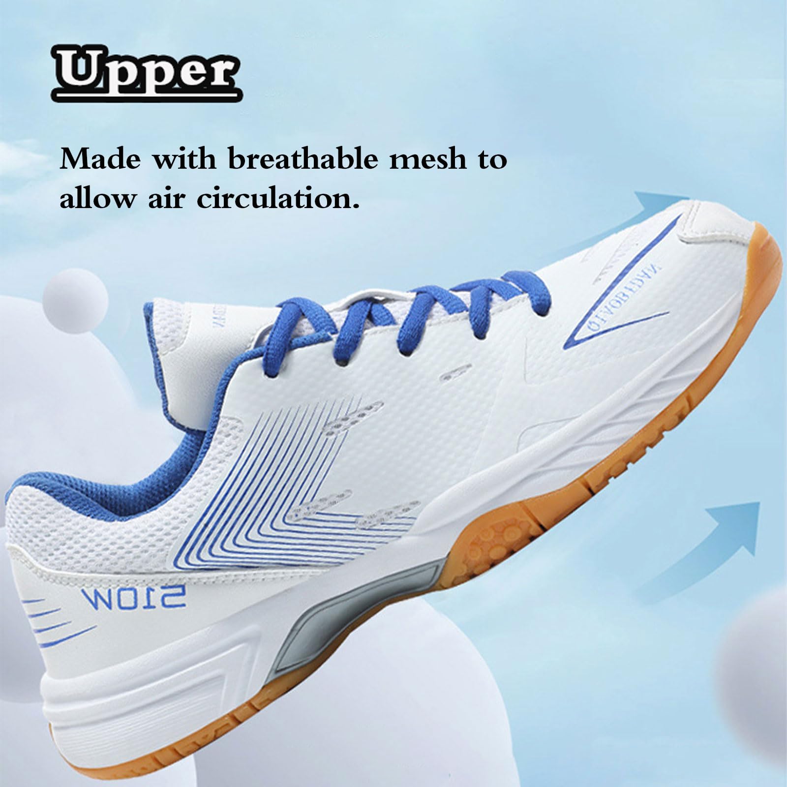 Zapatillas de bádminton Hombre Exteriores,Zapatillas de bádminton para Interiores,Antideslizante,Transpirable,para Tenis,Tenis de Mesa,Baloncesto,Squash y Entrenamiento físico