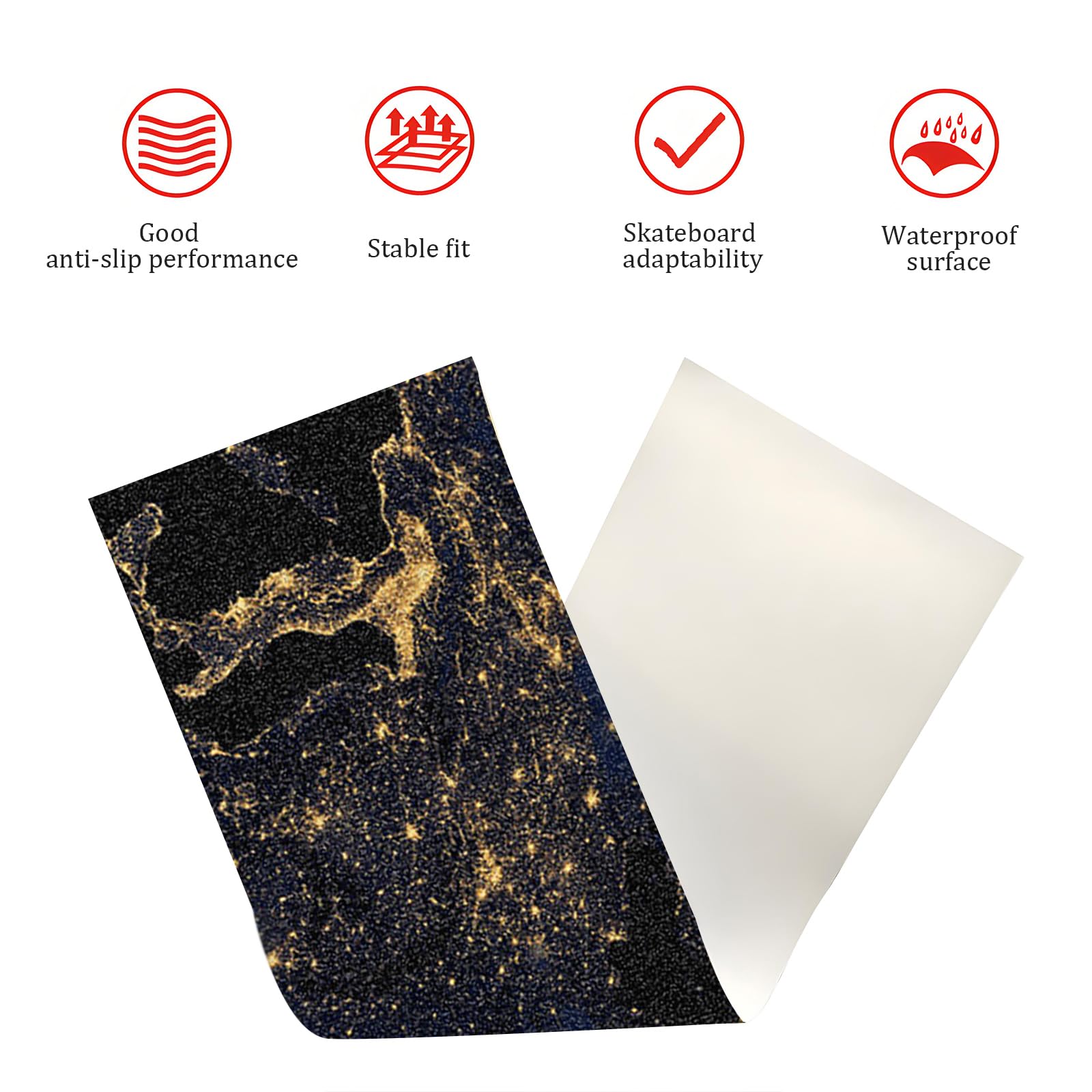 Papel de Lija para Monopatín Antideslizante, Accesorios de Monopatín Earth