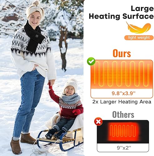 Miniatura 6 de Envoltura térmica para el cuello con banco de energía de 5000 mAh, almohadilla térmica inalámbrica con 3 niveles de calefacción, calentador