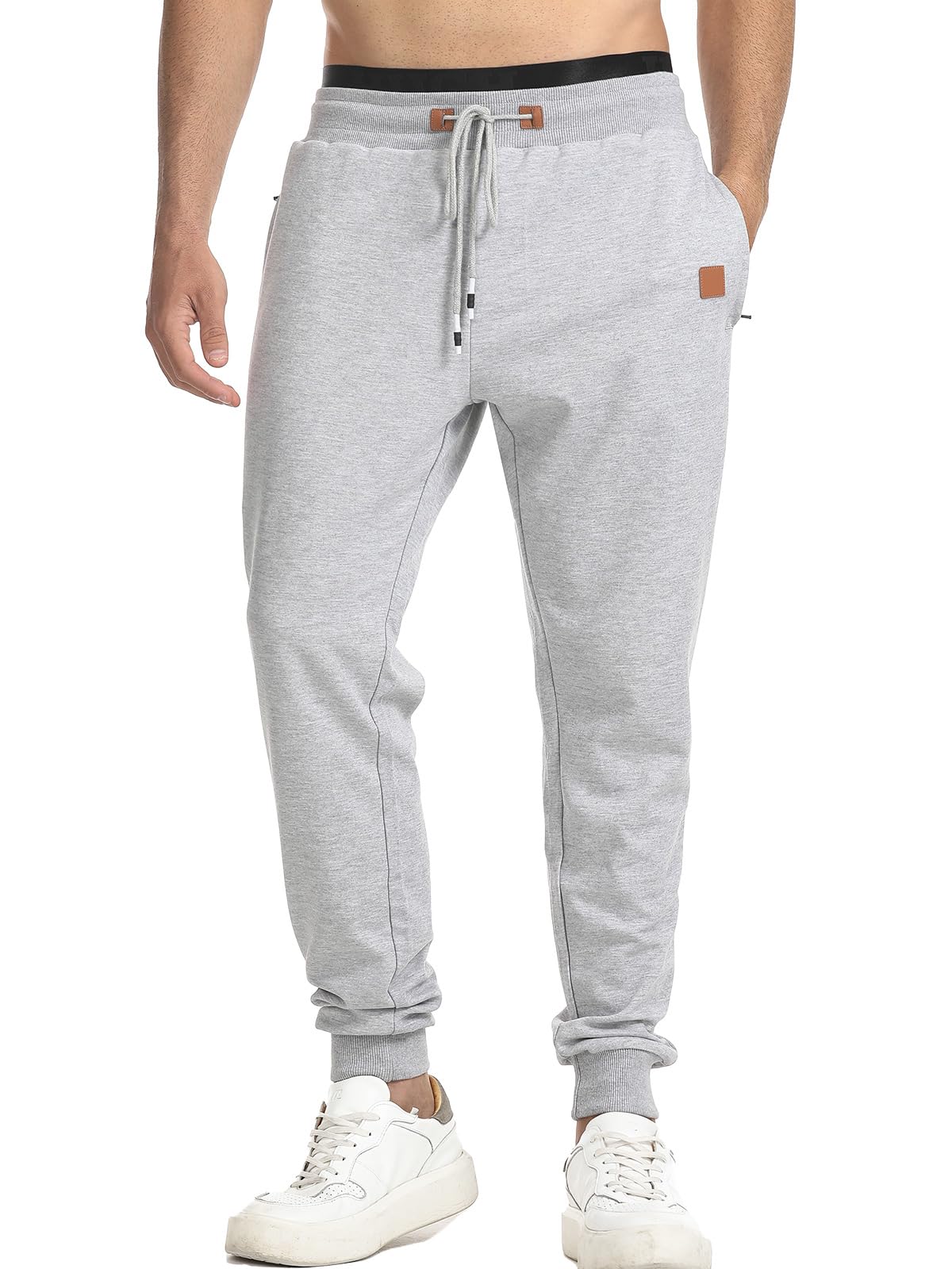 Men's Athletic Sweatpants Active Workout Jogger Pants for Men with Pockets Tapered Drawstring Gym Running Track Pants