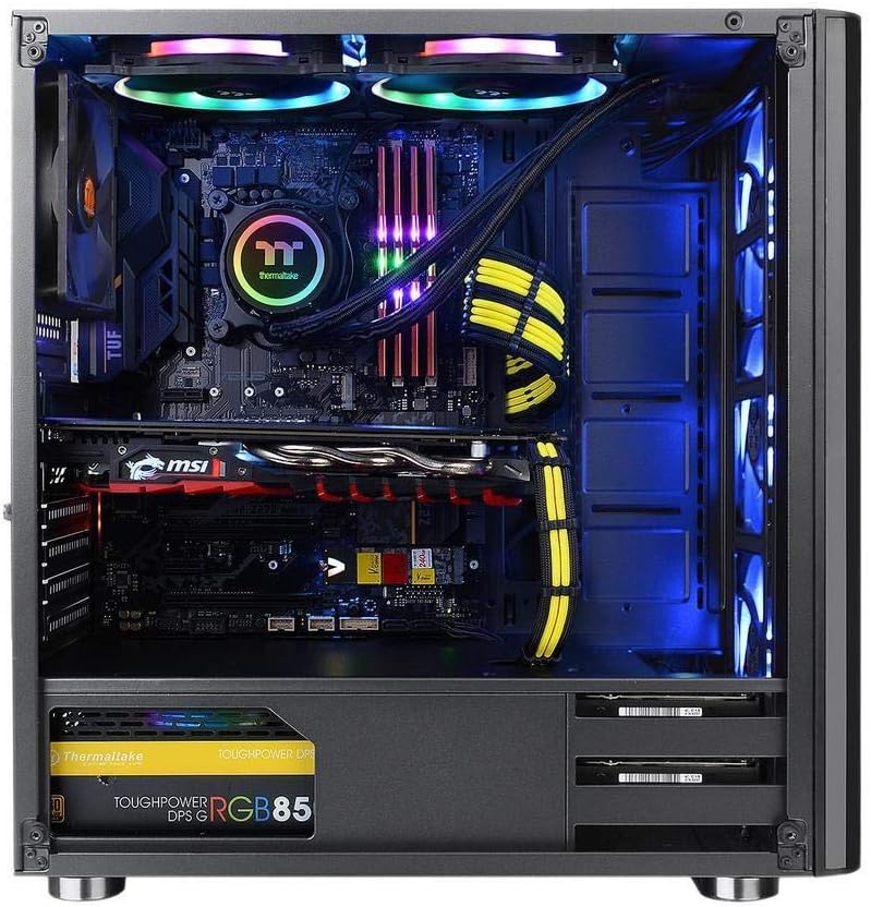Thermaltake V200 Tempered Glass RGB Edition CA-1K8-00M1WN-01 No Power Supply ATX Mid Tower (Black)