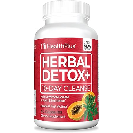 Amazon.com: Health Plus Herbal Detox+ (10-Day Cleanse) 40 Capsules, 20 ...