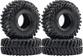 TGCWENG 4PCS RC 1.0 inch Crawler Tires 63.5mm Tall Super Soft Sticky Rubber Tires Suitable for 1/18 TRX4M 1/24 AX24 SCX24 FCX24 FMS Ascent-18 Etc RC Crawler Car Upgrade Accessories