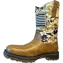 YXCFEWD Square Toe Cowboy Boots for Men Slip Resistant Work Boots Chunky Heel Fashionable Retro Mens Western Boot