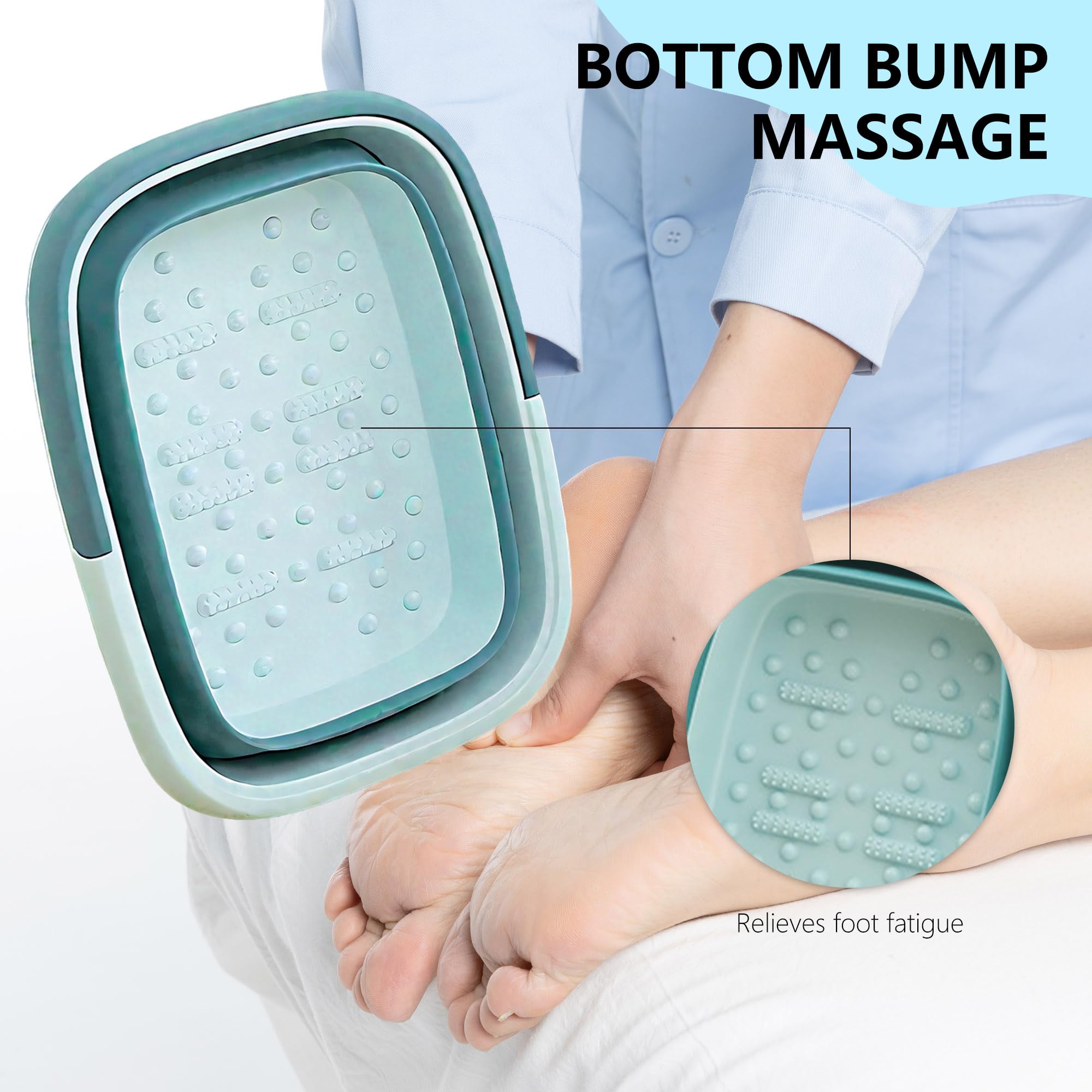 Pédiluge pliable 54 noeuds de massage 8 ensembles de rouleaux de massage améliore la circulation sanguine Massager portable de soins des pieds