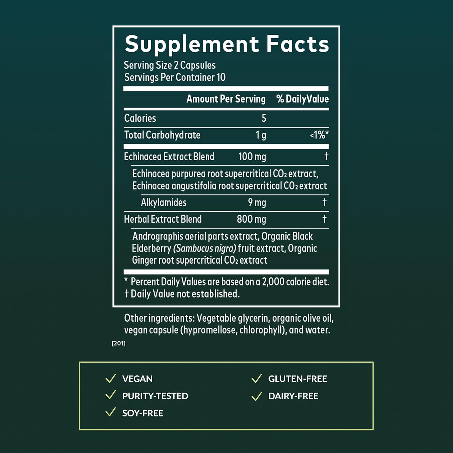 Gaia Herbs Quick Defense - Fast-Acting Immune Support Supplement* - Echinacea, Black Elderberry, Ginger & Andrographis - 20 Vegan Liquid Phyto-Caps (10 Servings) - Image 3