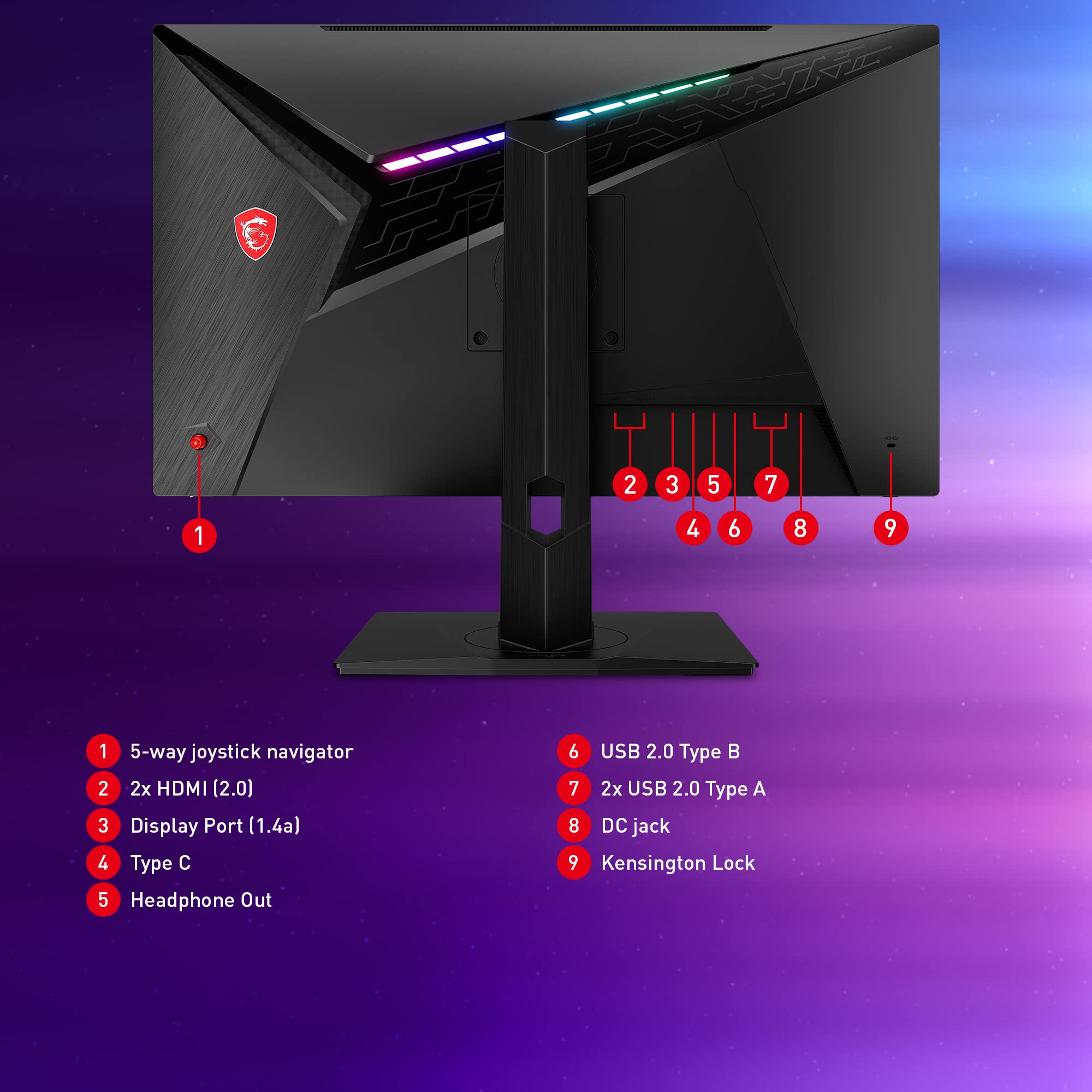 MSI Optix MAG274QRX Gaming Monitor 27 Inch WQHD - Rapid IPS Panel