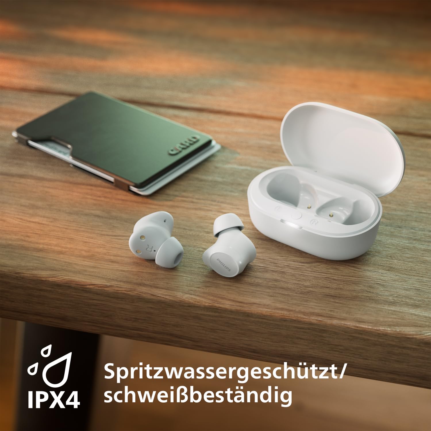 Philips TAT1209WT True Wireless In Ear Bluetooth Headphones - Small Buds. Great Value Natural Sound. Dynamic bass, Pocket-Sized Charging case, Clear Calls - White