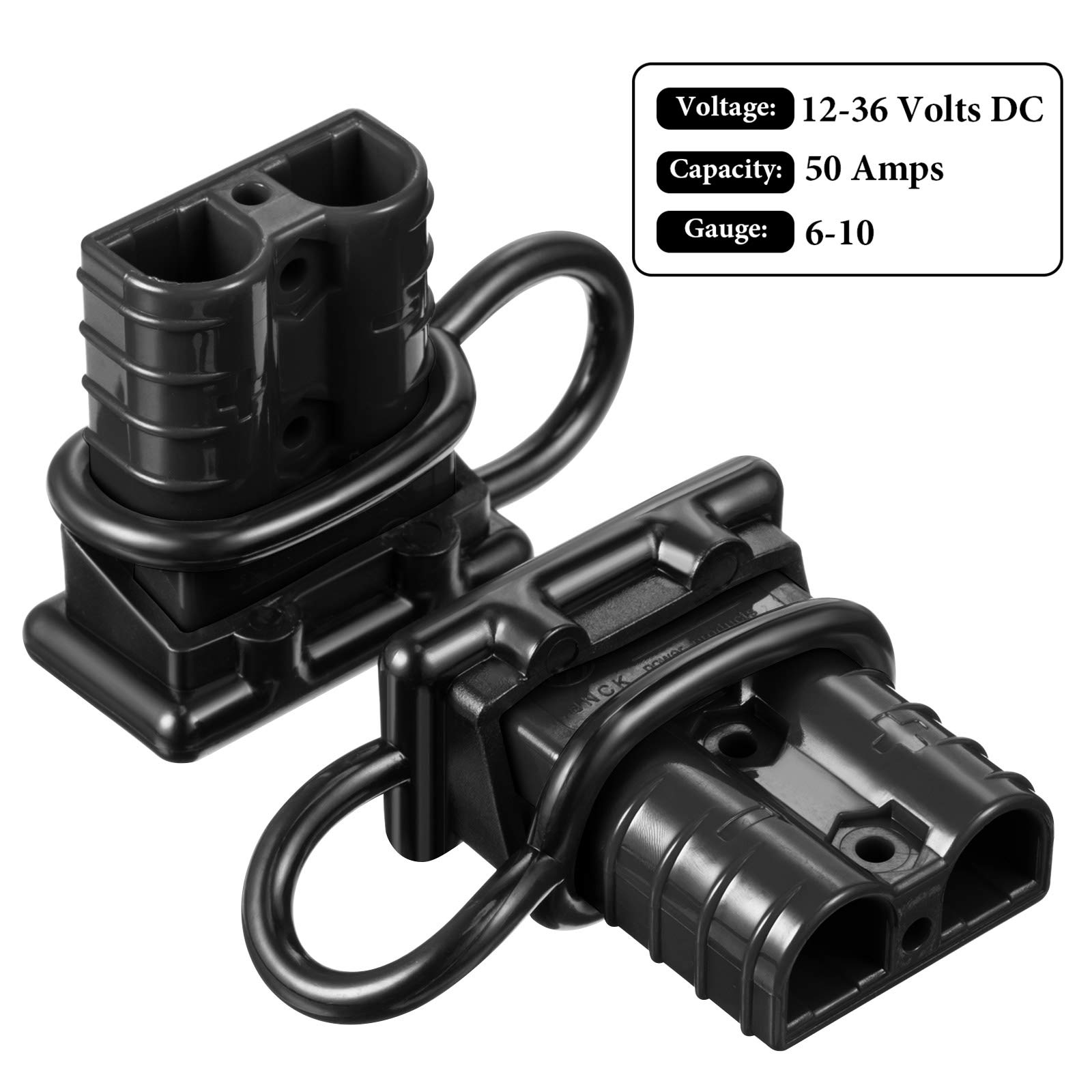 Kit 10 Connettori Batteria A Sconnessione Rapida 50A Per Cavi 6-8 AWG – Con Terminali In Rame E Scatola Di Stoccaggio