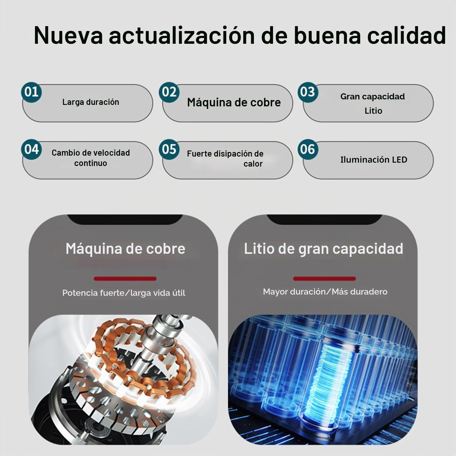 Llave de impacto con batería de 550 N.m, 21V Pistola de Impacto Bateria, Llave Impacto de 1/2" Cuadrada, Taladro de Impacto Eléctrico, para Reparación de Automóviles (con 2 Batería de 3,0 Ah)