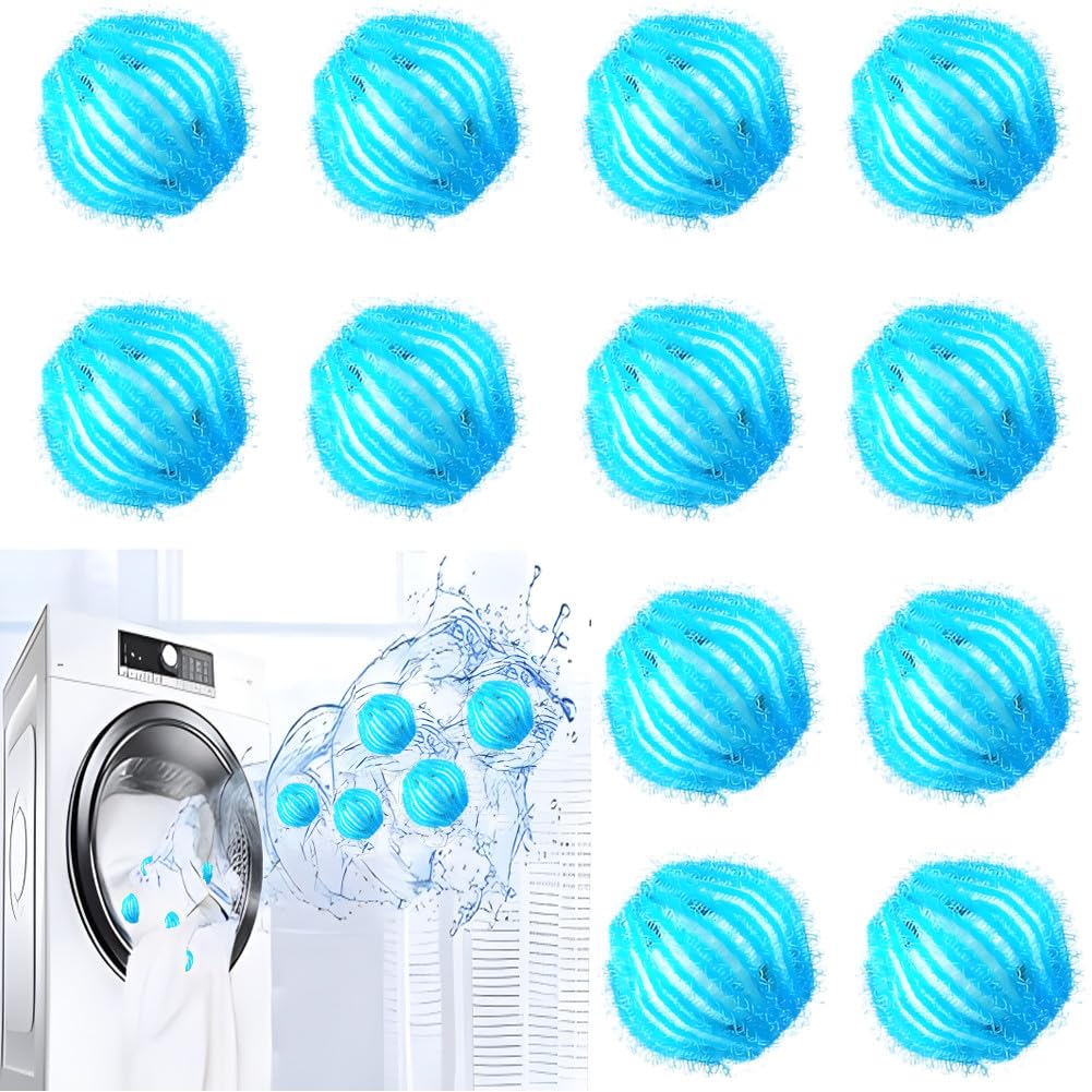 Atrapa Pelos Lavadora, 12 Piezas Lavandería Mascota Removedor, Reutilizable Bolas Quita Pelos Mascota,Recoge Pelos Mascotas, Atrapa Pelos Lavadora Quita Pelos Mascota