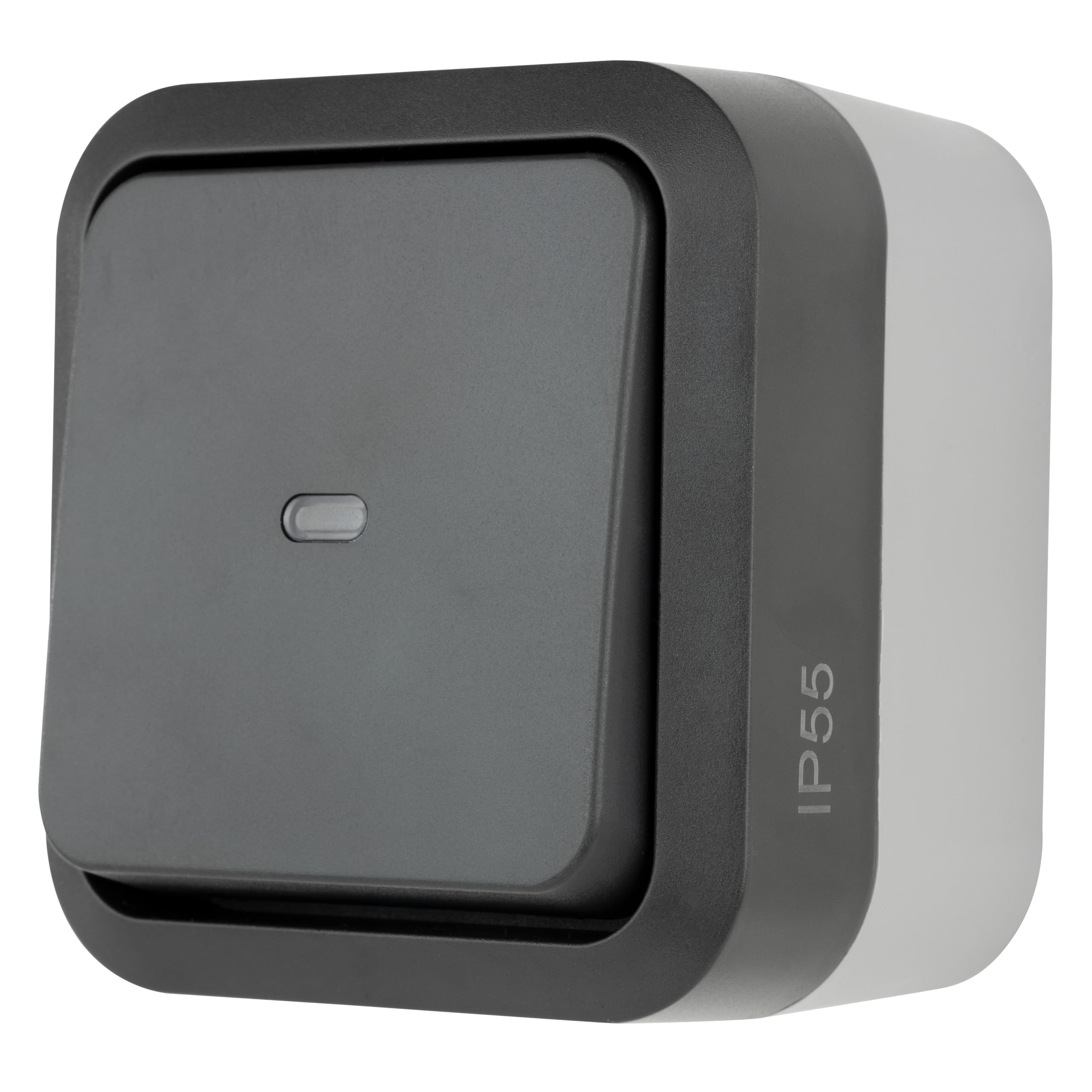 REV 0004330400 AquaStorm Control Switch Wet Room IP55 Single Pole Surface-Mounted Anthracite