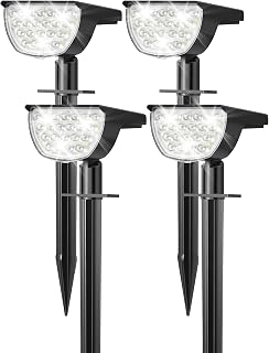 GKGG 76 LED Solar Spotlights Outdoor IP65 Waterproof, 3 Modes Solar Powered Lights for Yard Garden Pathway, 4 Pack Cool White