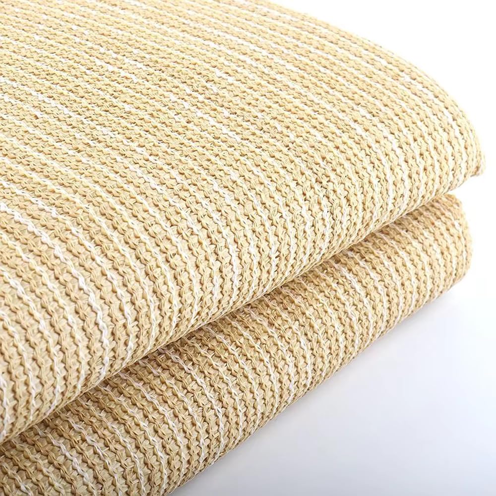 Malla de Sombreo 90% con Ojales, 3,6x6 m, Tejido HDPE 200 g/m², Malla de Ocultación Transpirable y Resistente a los UV, Red de Sombra para Jardín, Terraza, Pérgola y Porche, Beige