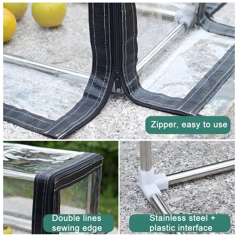 Zfmnoyev Mini Serre, Serre Portable pour Le Jardin, Tente pour Fleurs avec Couverture en PVC Transparent Et Cadre en Acier Inoxydable, pour L'intérieur Et L'extérieur(70x60x50 cm/28x24x20 in)