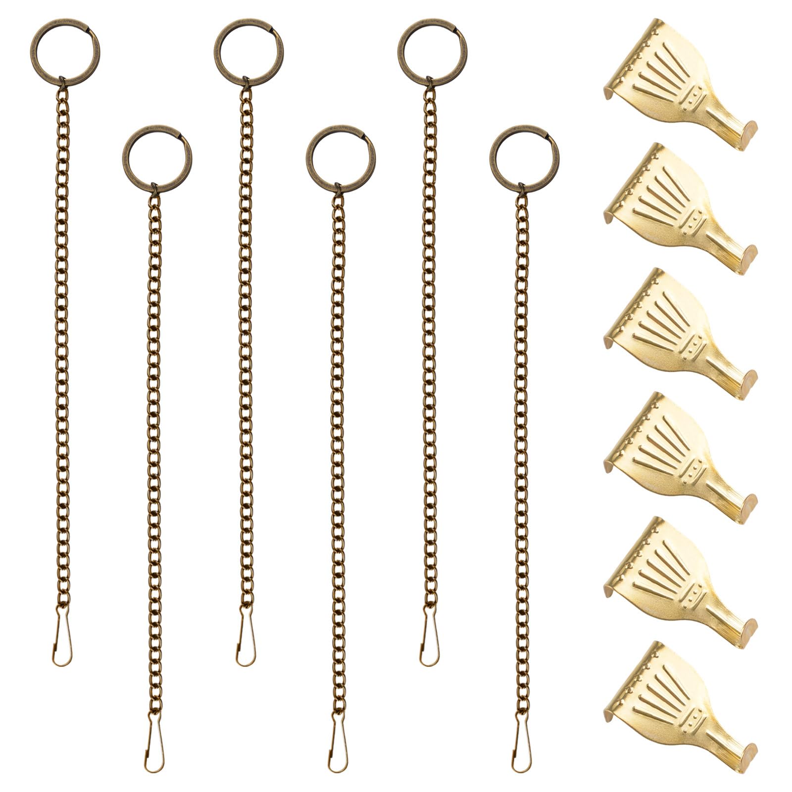 UFURMATE Picture Hanging Kit 6Pcs Picture Rail Hooks with 6Pcs Chains Metal Rail Hanging Hooks Picture Display Hanging System for Wall Picture, Exhibition (Gold/Bronze)