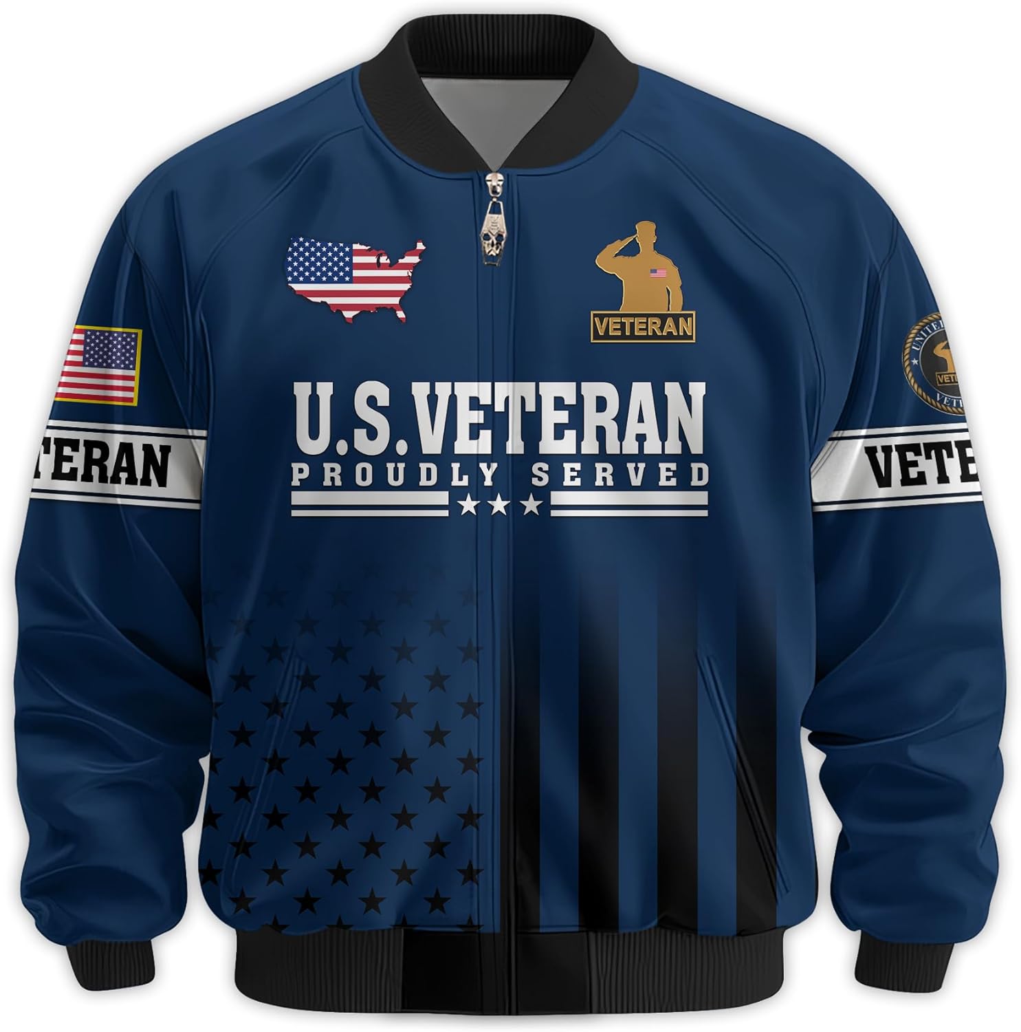 Veterans Day Windbreaker, Patriotic Bomber Jacket - Perfect Veterans Day Gift