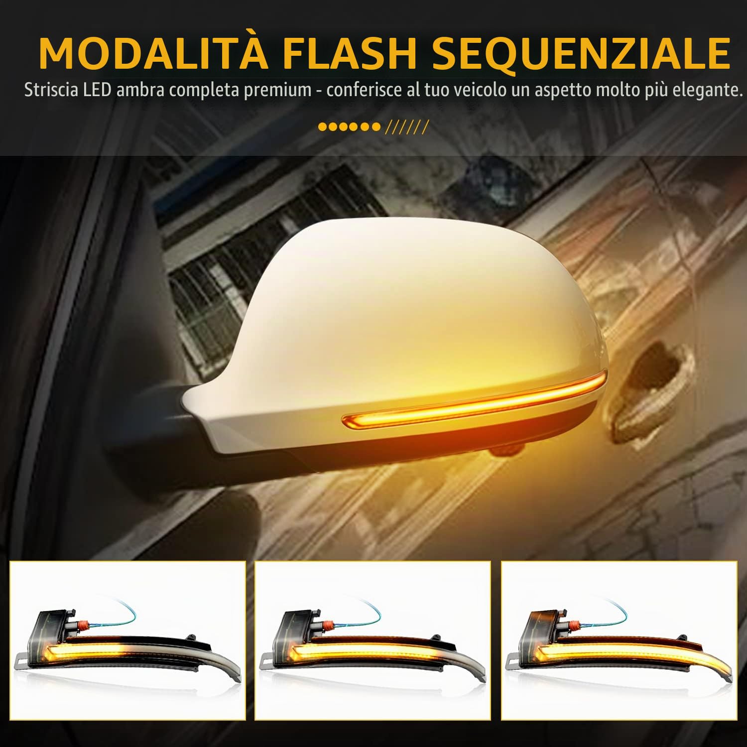 Parte di Ricambio per Indicatori di Direzione Dinamici Una Coppia di Luci a LED a Specchio Per Au-di A4 S4 B8 8K A5 S5 B8 8K A6 S6 4F C6 A8 S8 D3 Q3 SQ3 A3 8P, 2 Pezzi