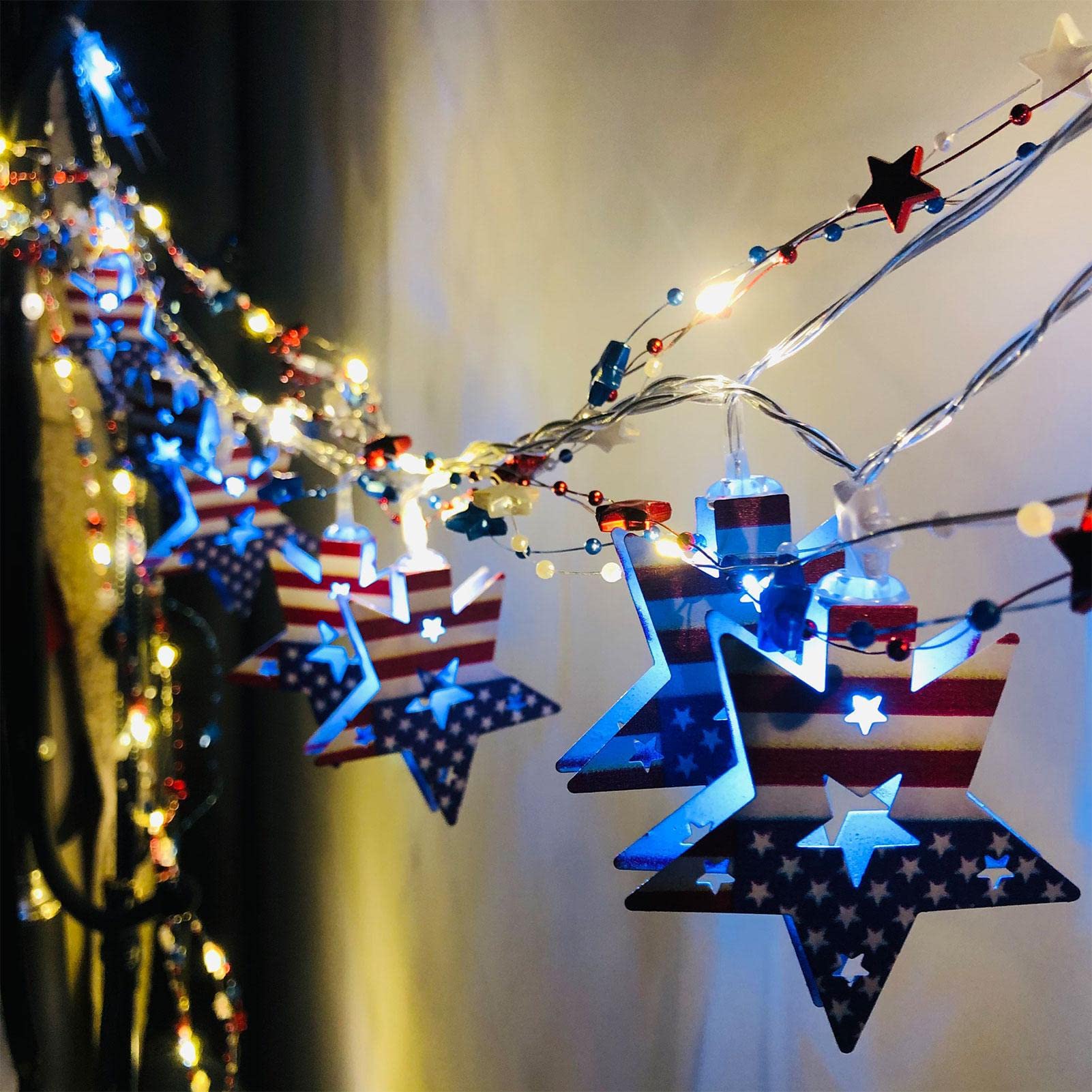 DDMY 243 LED Bandiera Americana Luci Impermeabile Led Half Fan Bandiera degli Stati Uniti per Giardino Giardino Decorazione, Festival, Vacanza, 4