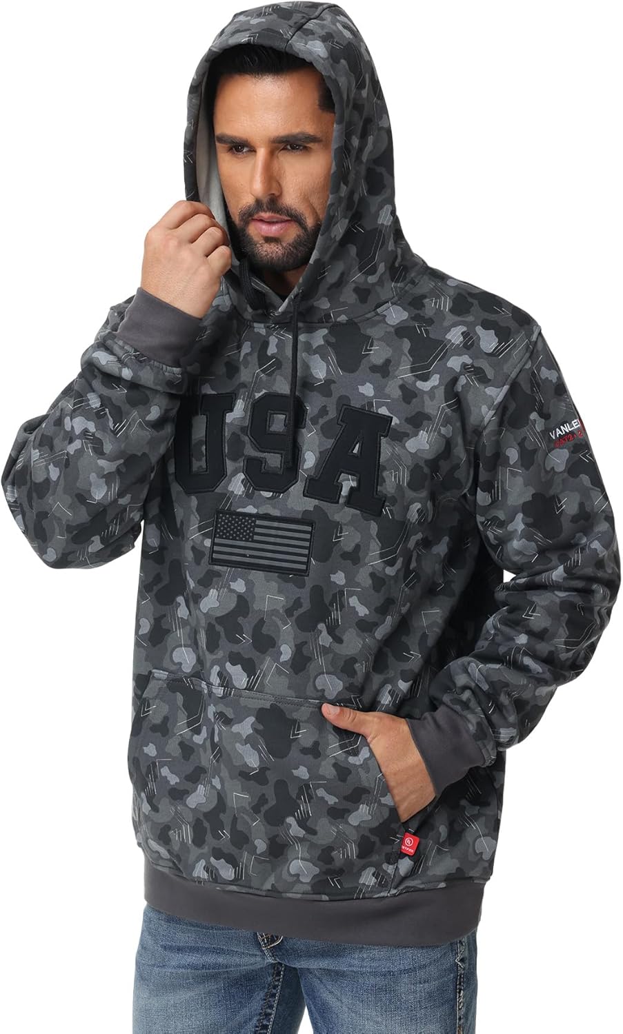 FR Men's Flame Resistant Heavyweight Fleece Zip-Front 10.5OZ Hooded Sweatshirt FR Hoodie for Men - Image 4