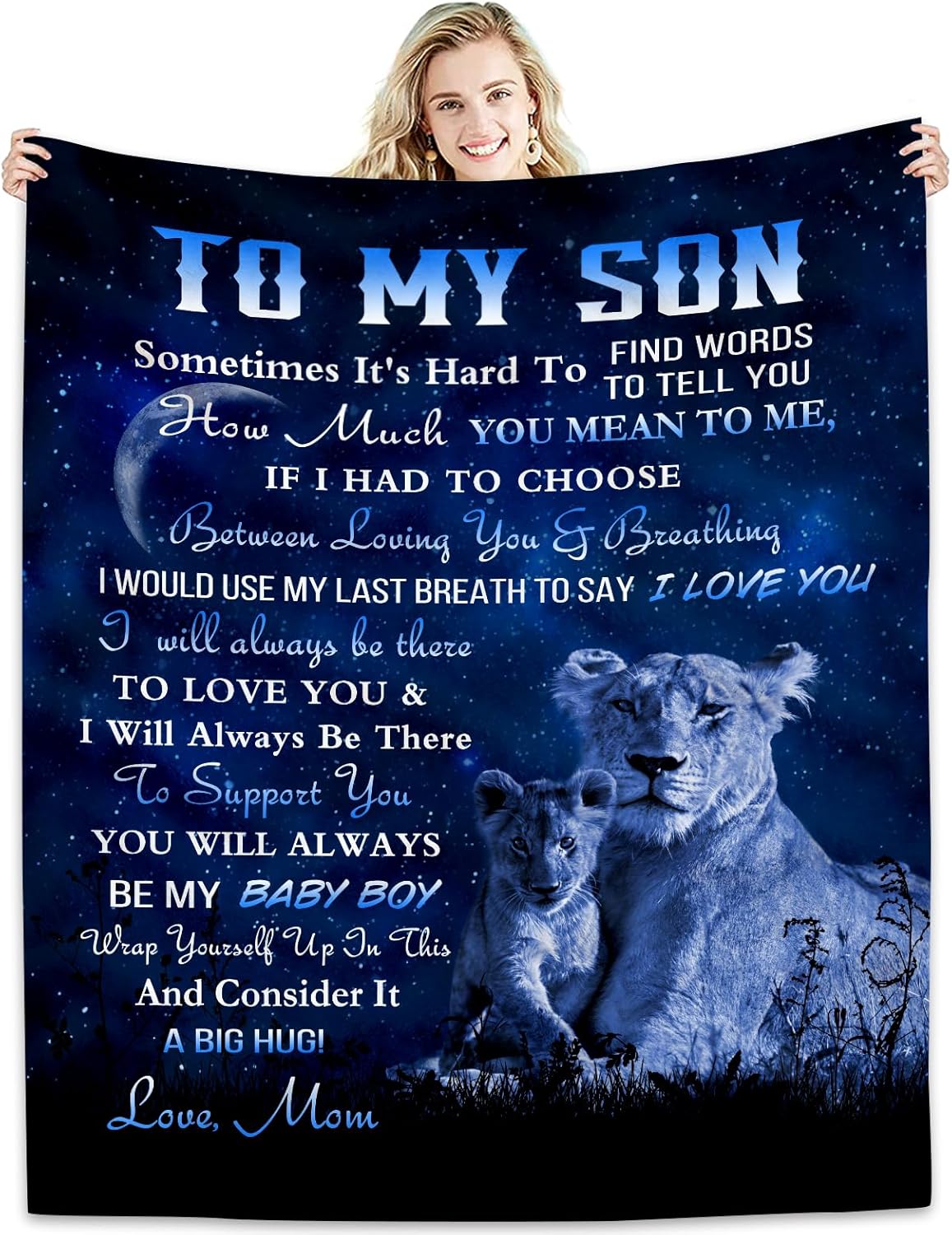 Son Gifts Blanket 60"X 50" - to My Son - Son Gifts from Mom - Funny Gifts for Son Blanket - Best Birthday Gift Ideas for Son - Gifts for Grown Son - Son Gift from Mother Blankets for Christmas