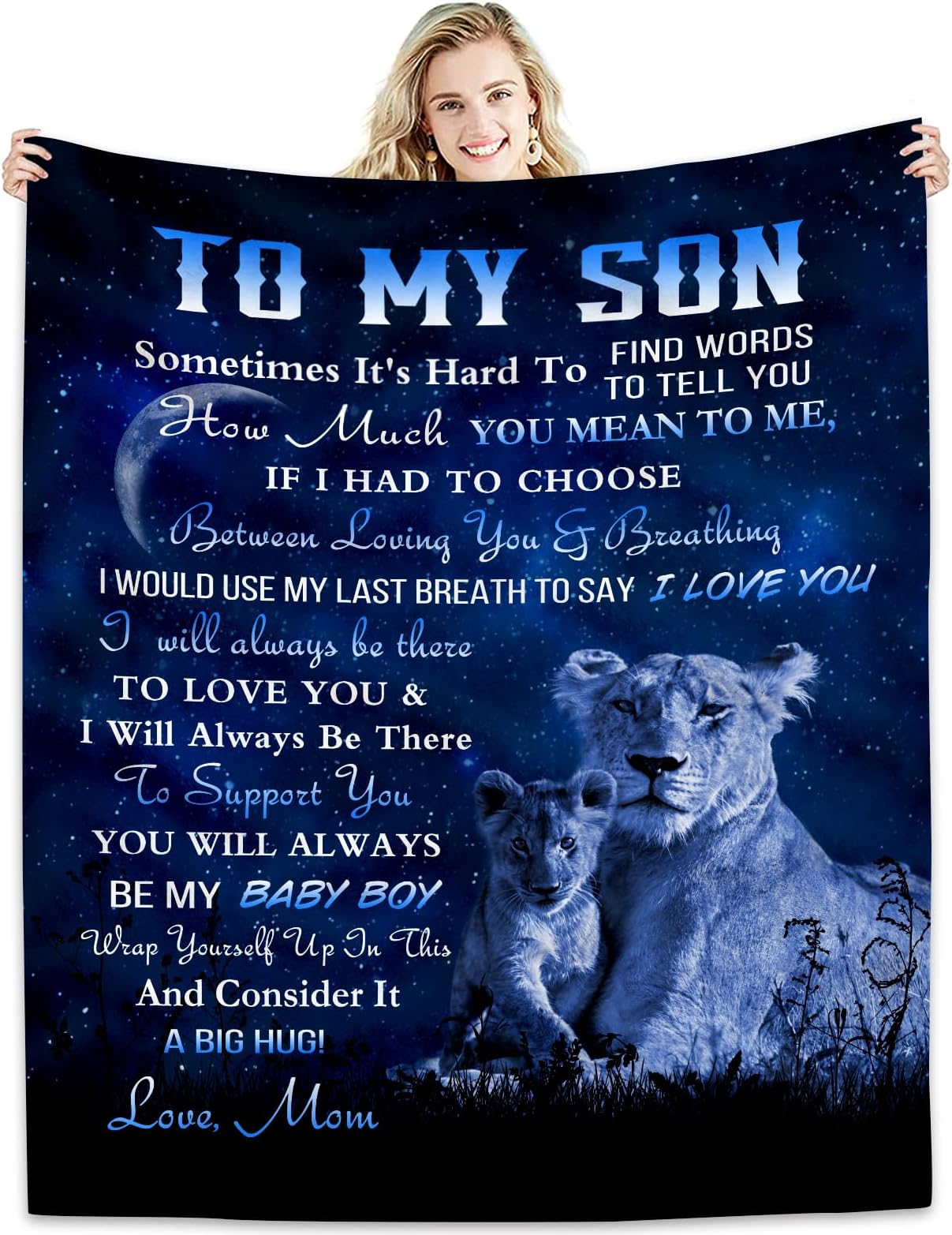 Son Gifts Blanket 60"X 50" - to My Son - Son Gifts from Mom - Funny Gifts for Son Blanket - Best Birthday Gift Ideas for Son - Gifts for Grown Son - Son Gift from Mother Blankets for Christmas