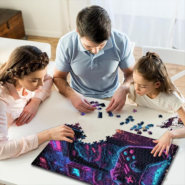 Foto 5 de 6 de Juego neón Rompecabezas para Adultos y niños Rompecabezas 1000 Piezas para Adultos Rompecabezas cartón…