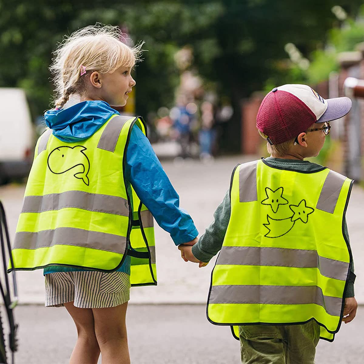 Lot 3 Gilets Jaunes Enfants Haute Visibilité – Gilet Sécurité Réfléchissant Respirant, Taille 2-12 Ans Garçons Filles
